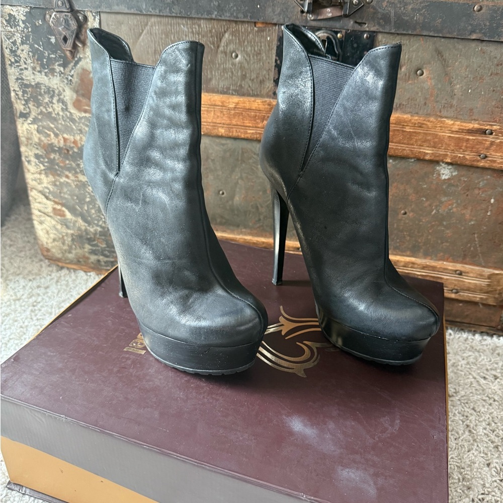 Luxury Rebel Black Heeled Boots